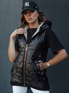 Damen Steppweste mit Kapuze GLITZY schwarz Dstreet TY4447