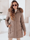 Damen Winter Parka Jacke mit Kapuze dunkelbeige Dstreet TY5084