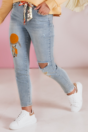 Damen Denim Slim Fit Hose mit Gürtel GIRLHOOD blau Dstreet UY2484