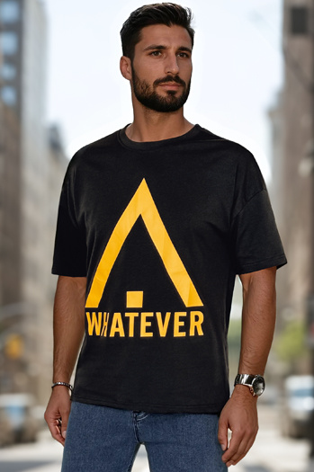 Bedrucktes Herren-T-Shirt schwarz Dstreet RX5666