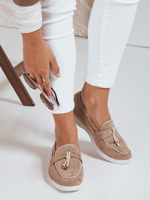 Damen Wildleder beige Mokassins Dstreet ZY1050