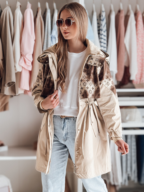 Damen Übergangs-Parka-Jacke FERIPARKA dunkelbeige Dstreet TY4876