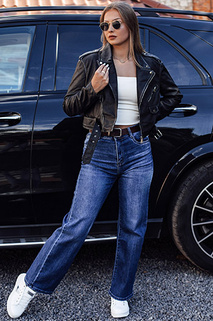 Damen RETROFIT Baggy Jeans Hose mit Gürtel Set in blau Dstreet UY2233