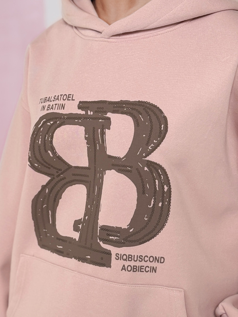 Damen-Kapuzenpullover in Übergröße LITESSO rosa Dstreet BY1415