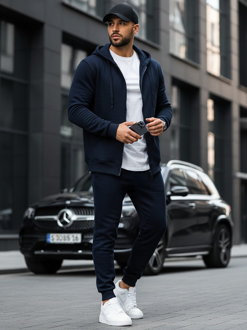 Herren Kapuzenpullover Dunkelblau Dstreet BX2195