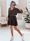 LYVONNE Sommer Musselin Kleid dunkelbraun Dstreet EY2617