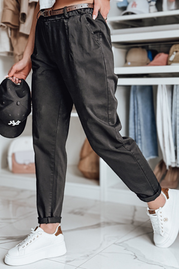 Damen Chinohose mit Gürtel RELCIX schwarz Dstreet UY2584