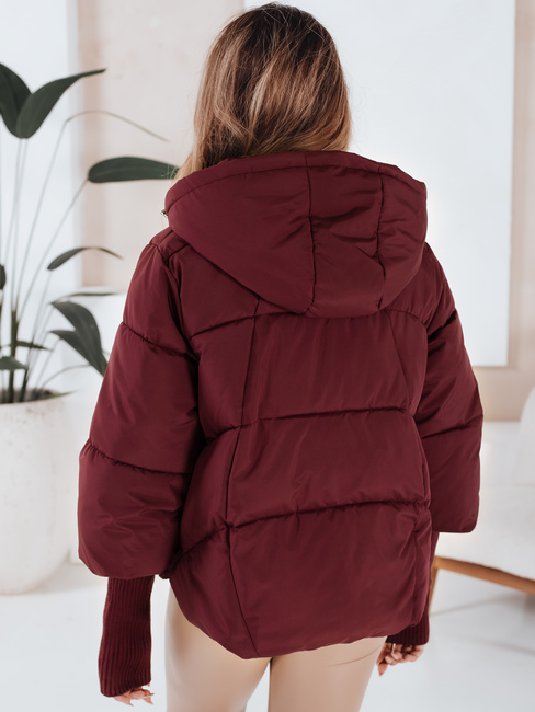 MISSLAYER Damen Winterjacke mit Kapuze burgunderrot Dstreet TY5037
