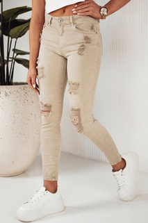 Damen Jeans mit hoher Taille MOLI Farbe Dunkelbeige DSTREET UY1872