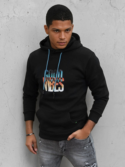 Isoliertes Herren-Kapuzensweatshirt schwarz Dstreet BX5377