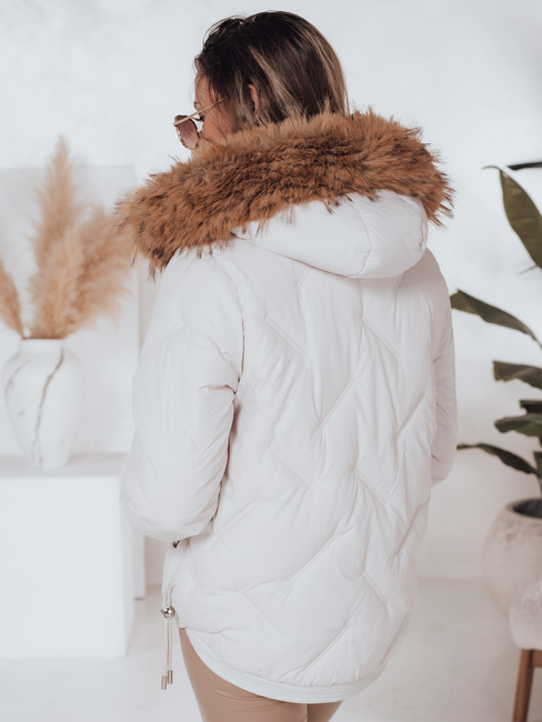 Damen Winterjacke COLDLIKE gesteppt mit Kapuze weiß Dstreet TY5002