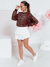 Kurzes Oversize-Sweatshirt für Damen mit Batikmotiv DENVIS burgund Dstreet BY1423