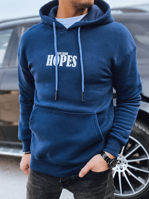 Herren Sweatshirt mit Aufdruck Farbe Dunkelblau DSTREET BX5661