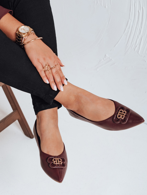 Damen kastanienbraune Ballerinas Dstreet ZY1060