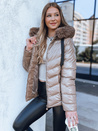 Damen Steppwinterjacke mit Kapuze MIRIAL dunkelbeige Dstreet TY3771