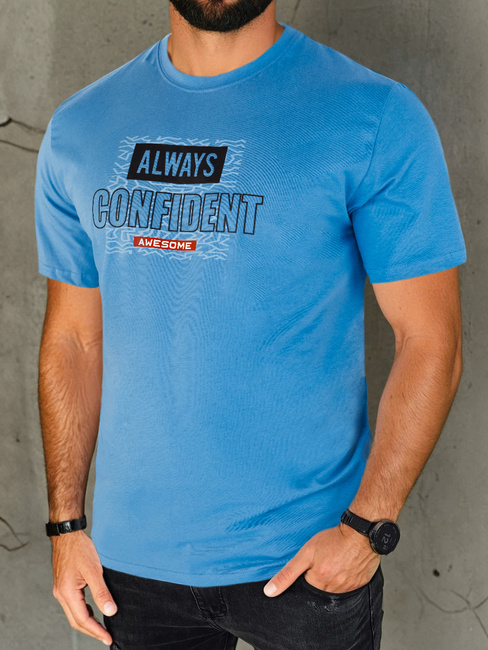 Herren T-shirt mit Aufdruck Farbe Blau DSTREET RX5408