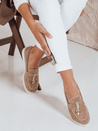 Damen Wildleder beige Mokassins Dstreet ZY1050