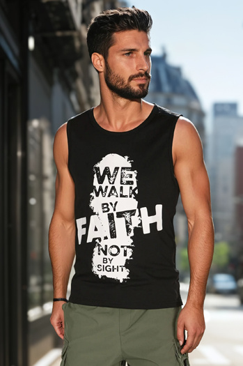 Männer ärmelloses T-Shirt schwarz Dstreet RX5657