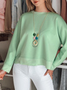 Oversize-Bluse für Damen in Buttercreme mit mintfarbenem NUBISS-Anhänger Dstreet RY2801