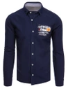 Herren Langarm Hemd Farbe Dunkelblau DSTREET DX2281