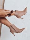 Beige Wildlederstiefel mit Absatz Dstreet ZY1031