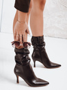 Hochhackige Stiefel mit Crinkle-Schaft braun Dstreet ZY1140