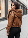 Damen Lederjacke mit Fell SOFTREBEL braun Dstreet TY4761z