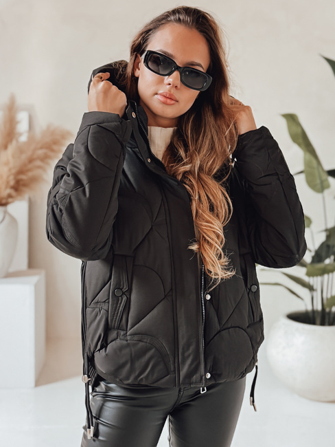 Damen Winterjacke LOVEWARM kurz gesteppt mit Kapuze schwarz Dstreet TY5039