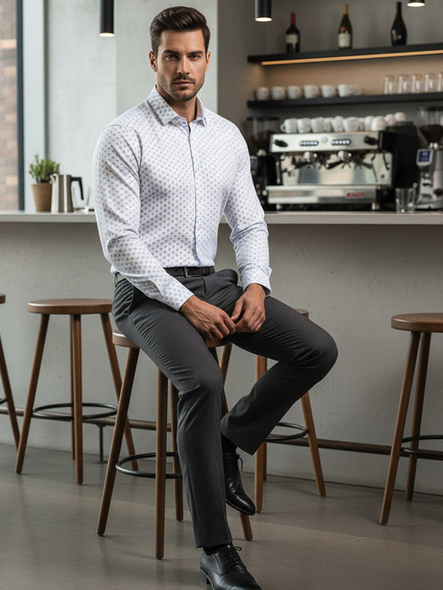 Weißes Herrenhemd Dstreet DX2438