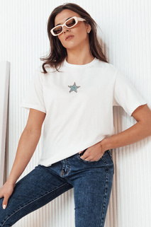 Damen-T-Shirt gestreift STAR POWDER Farbe Ecru DSTREET RY2257