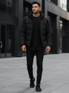 Herren Steppwinterjacke mit Kapuze schwarz Dstreet TX5117