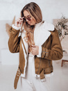 Damen LEVERINO Wildlederjacke mit Schafsfell camel Dstreet TY4733