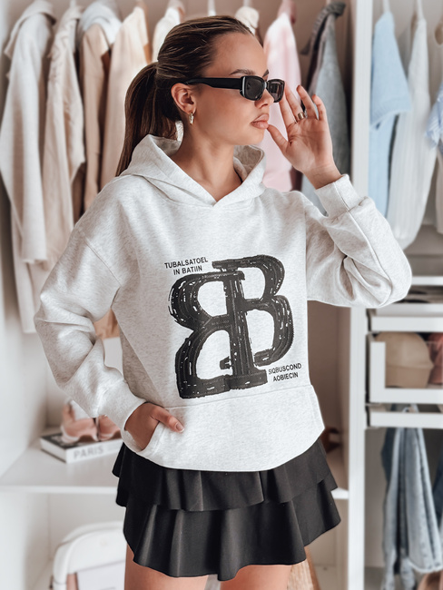 Damen-Kapuzenpullover in Übergröße LITESSO grau Dstreet BY1412