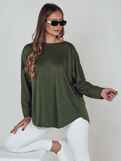 LOOSEFEMME Damen Bluse in Übergröße mit Anhänger grün Dstreet RY2707_1