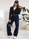Damen-Baggy-Hose FITZONE denim cargo dunkelblau Dstreet UY2243