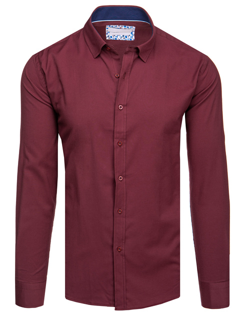 Herren Langarmhemd kastanienbraun Dstreet DX2603