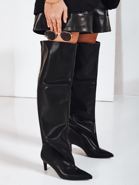 Damenstiefel mit breitem Schaft schwarz Dstreet ZY1189