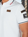 Herren-Poloshirt mit Aufnähern weiß Dstreet PX0635