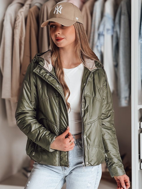 Damen Übergangs-Steppjacke mit Kapuze NIVESSO grün Dstreet TY4857