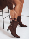 Braune Damenstiefel aus Wildleder Dstreet ZY1207