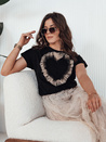 Damen TICKER T-shirt schwarz Dstreet RY2344