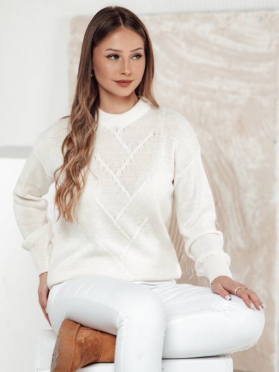 Damen Pullover in Übergröße FEMWEAVE ecru Dstreet MY2390