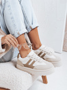 Frauen isolierte Plattform Turnschuhe beige Dstreet ZY1080