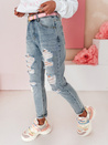 Damen Denim Mom Fit Hose mit Löchern MOMVIBE blau Dstreet UY2459
