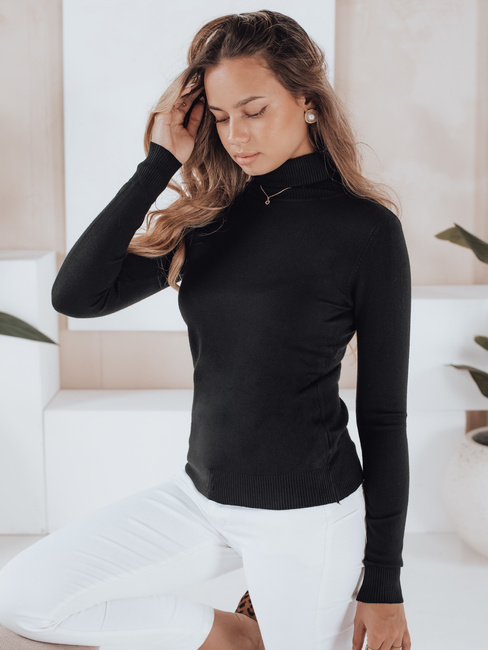 Damen-Rollkragenpullover VANORIA schwarz Dstreet MY2488
