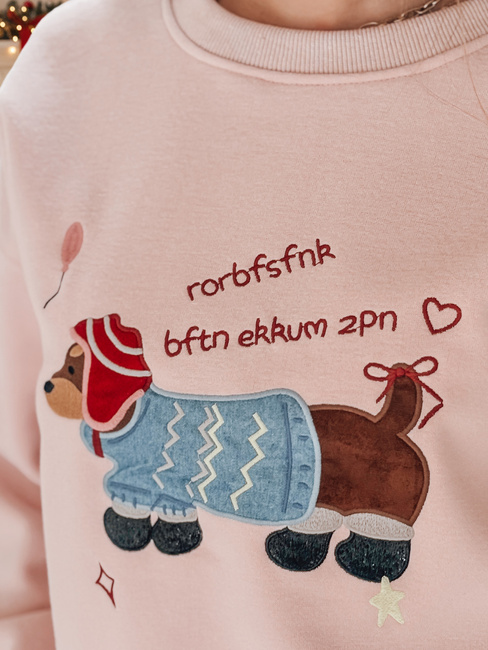 Damen Sweatshirt in Übergröße mit Stickerei DOGSWEETY rosa Dstreet BY1482z