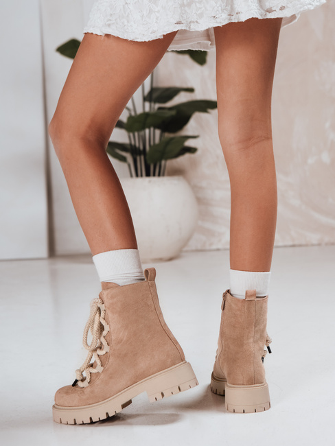 Damen Schnürstiefel Trapper beige Dstreet ZY1263