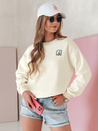Damen Sweatshirt in Übergröße mit Stickerei SOFTSLON ecru Dstreet BY1433