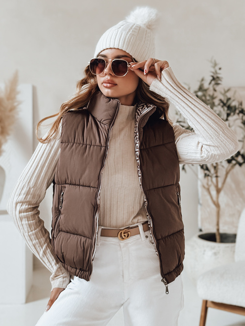 URBANELLE Damen Steppweste hellbraun Dstreet TY4971