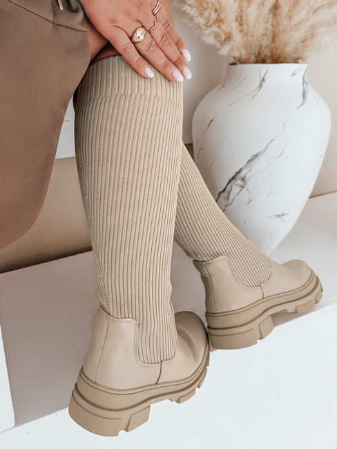 Damen Sockenstiefel beige Dstreet ZY1012
